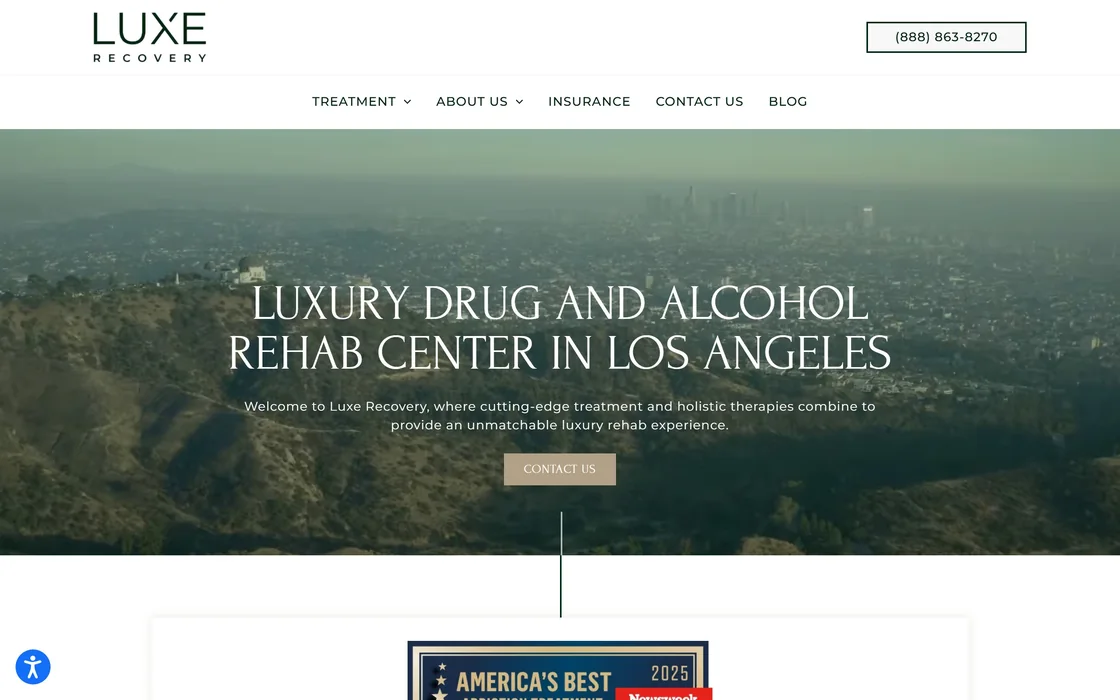 Client website, desktop