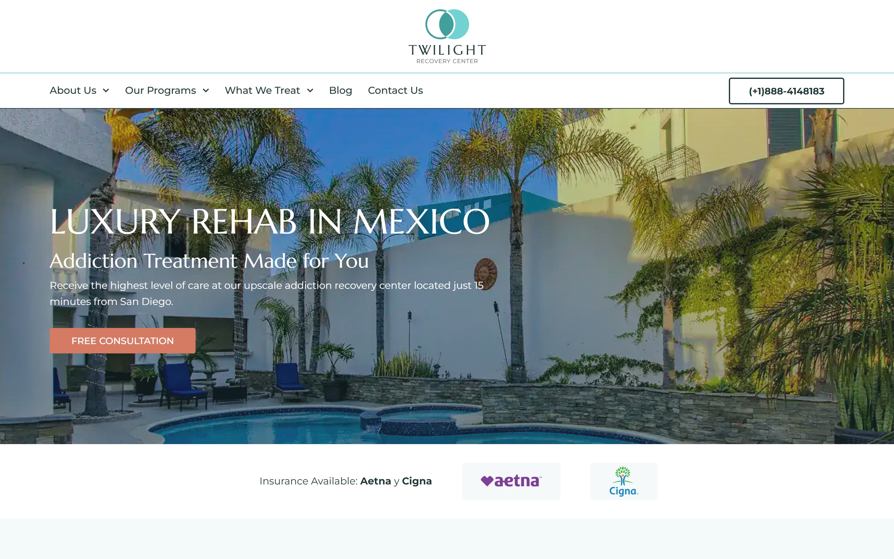 Client website, desktop