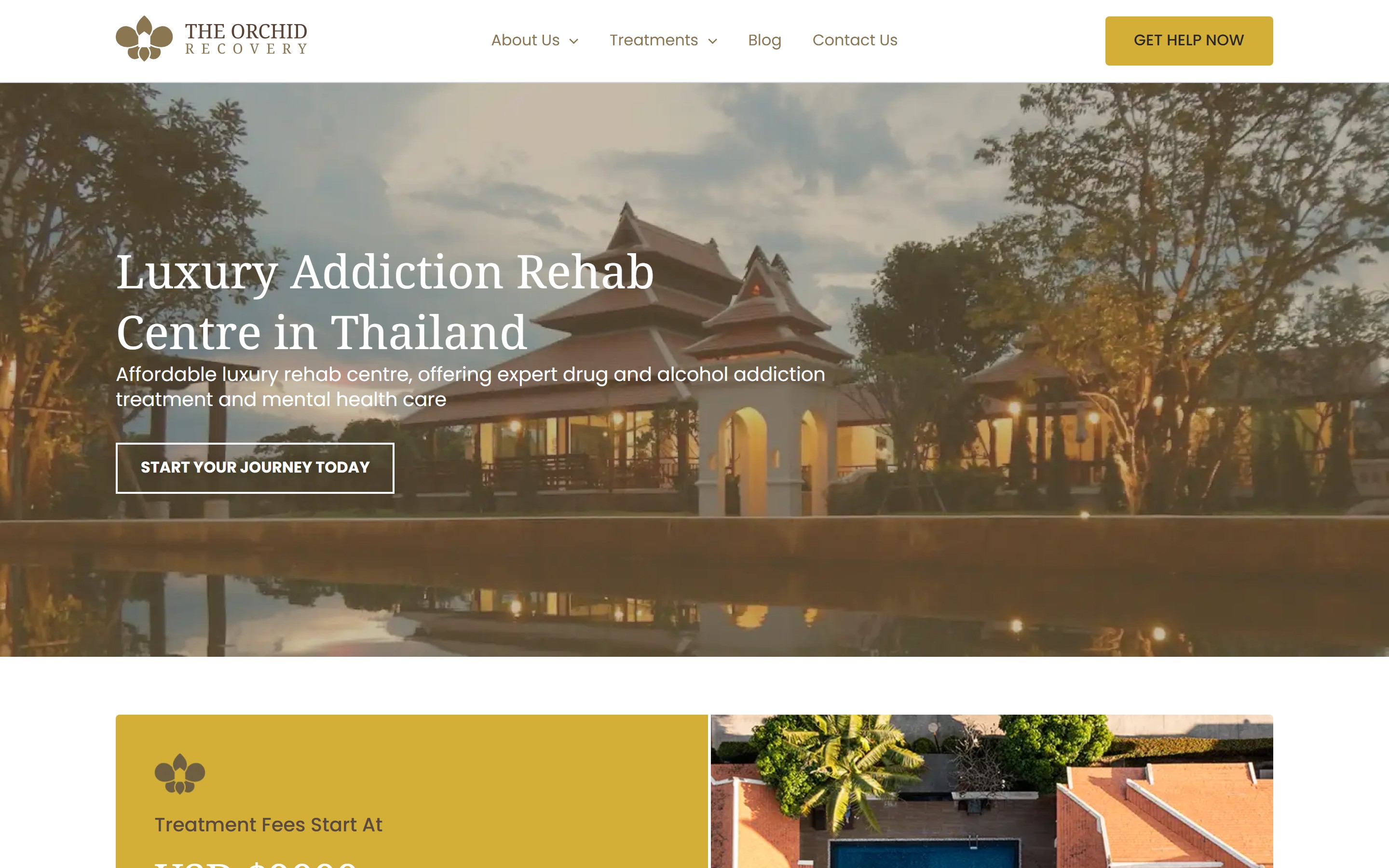 Client website, desktop