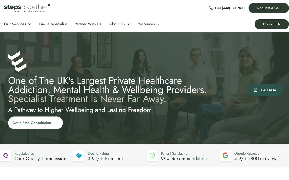 Client website, desktop