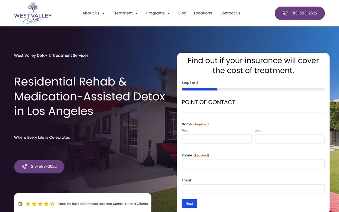 Client website, desktop