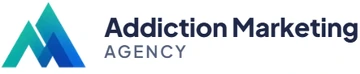 The new Addiction Marketing Agency logo: a geometric summit mark plus a clear wordmark