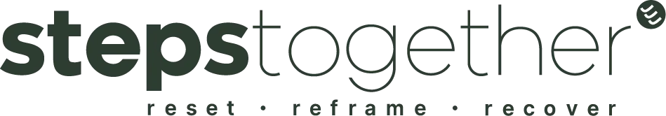 Steps Together logo, reset reframe recover
