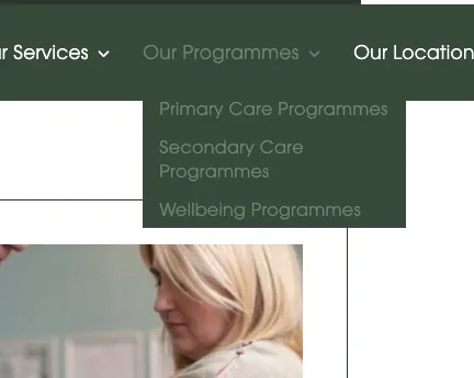 Steps Together site, services navigation