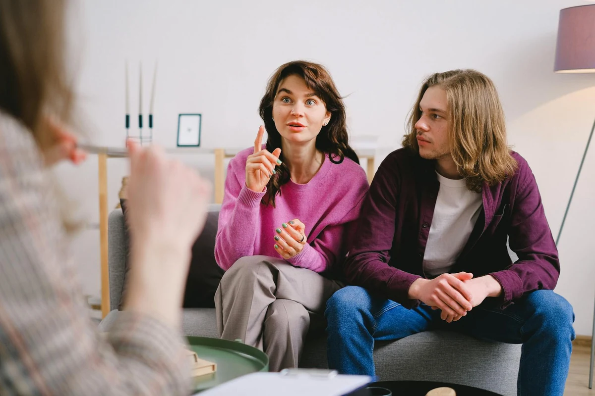 A couple in a counseling session